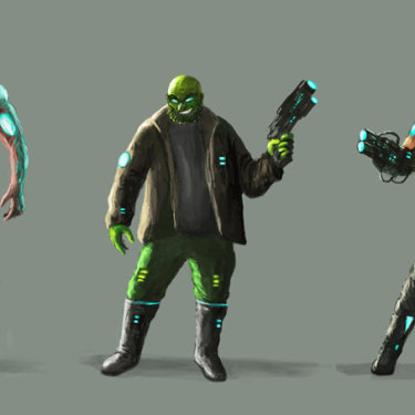 Sci-Fi Gangster Rough Concepts