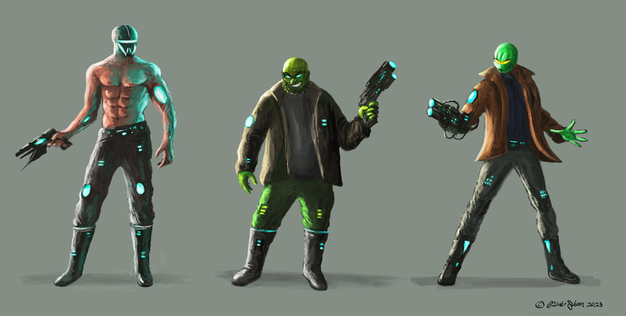 Sci-Fi Gangster Rough Concepts