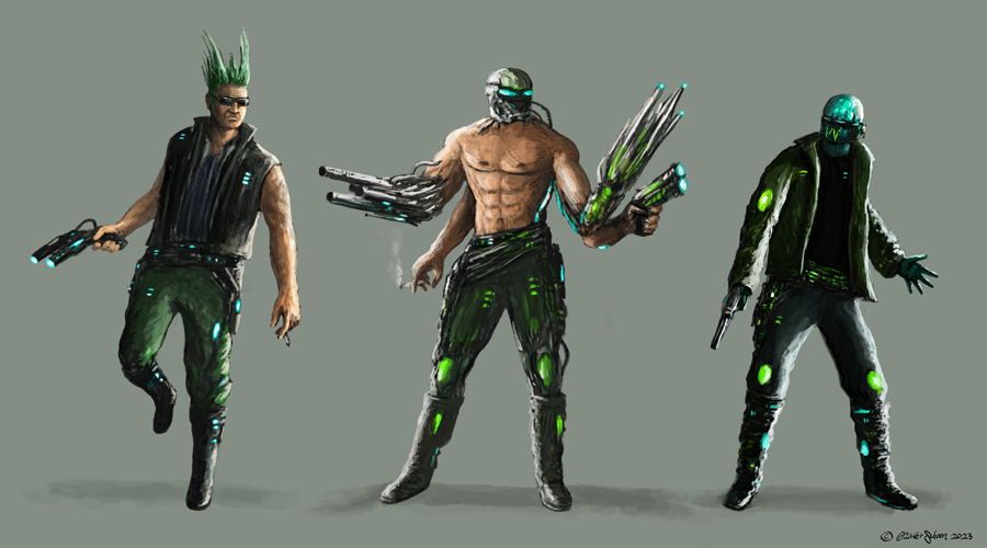 Sci-Fi Gangster Rough Concepts
