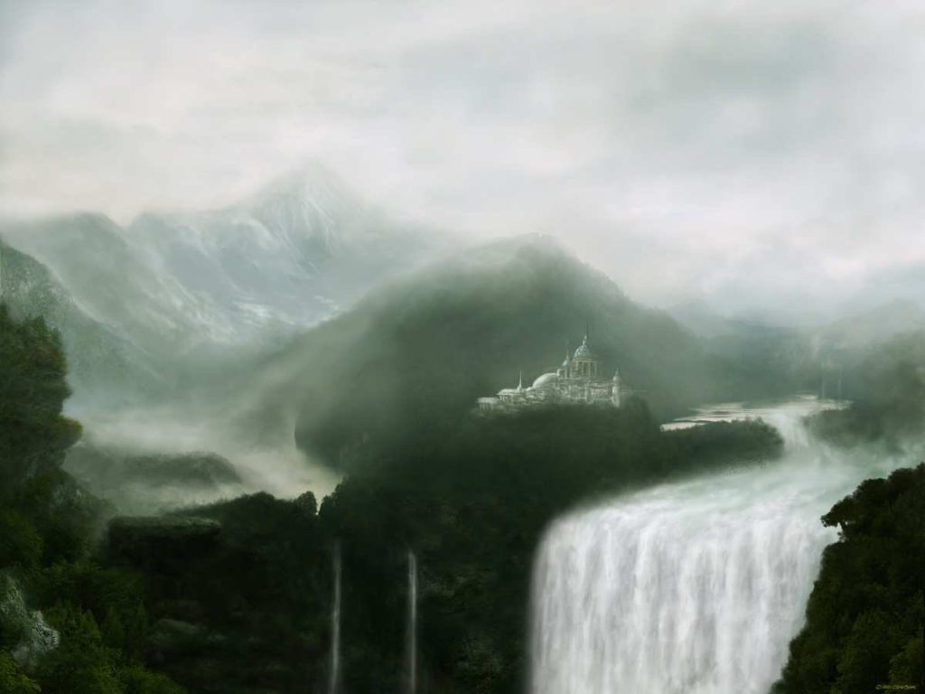 Waterfall Matte Painting